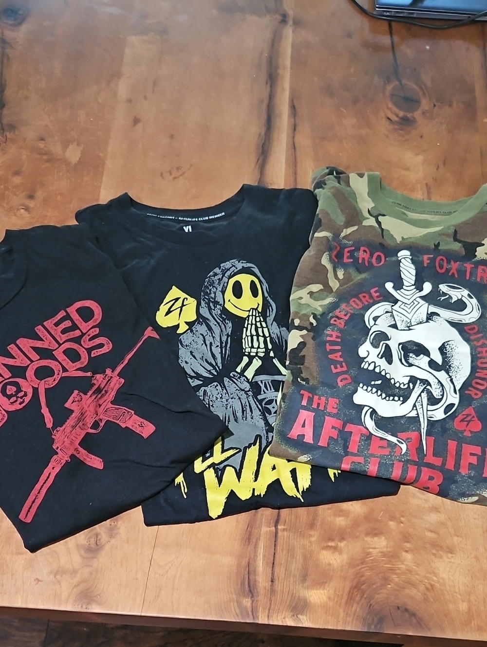 Zero "Foxtrot" Graphic T-shirt Bundle. Size Xl Black and Camo Print Patriotic
